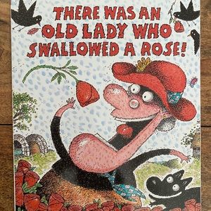 There was an old lady who swallowed a rose book